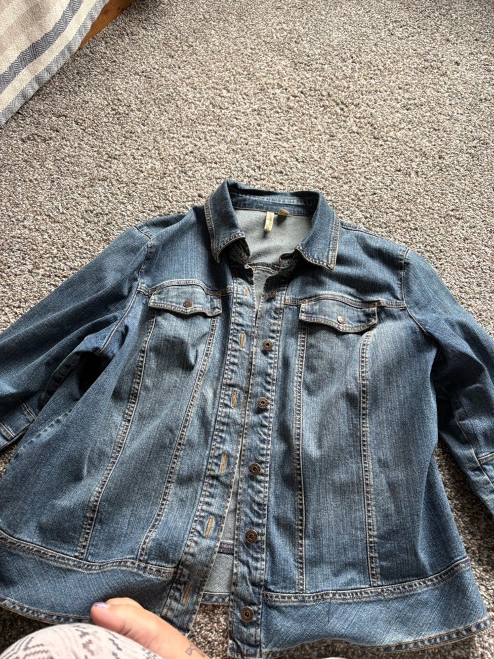 St. John's Bay Dark Blue Denim Shirt Jacket